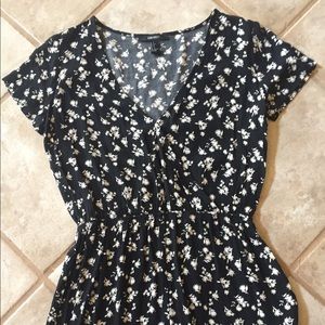 Black & White floral romper
